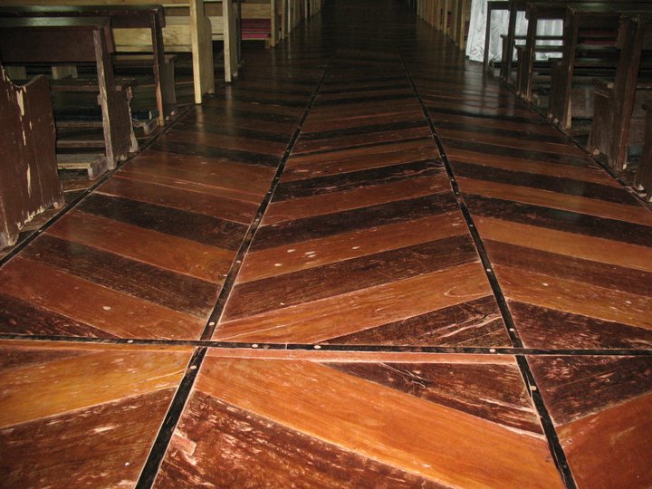 Wooden floor of San Isidro Labrador church, Lazi, Siquijor