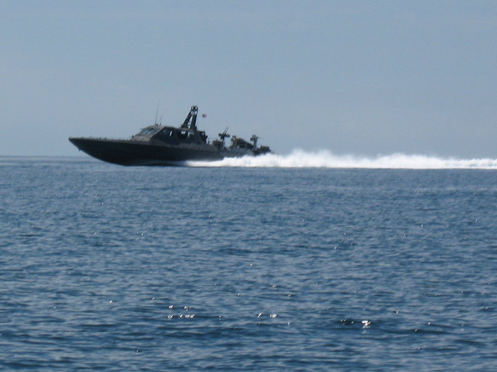 This is the gun boat that caused our wooden motor boat to nearly-sink  in the middle of Zamboanga and Basilan..